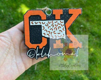 Oklahoma car freshie | Car air freshener | car freshie | Air freshener | Oklahoma | car charm | car accessories |