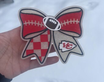 car freshie | car charm | football air freshener | car diffuser | KC cheifs | custom gifts | football bow