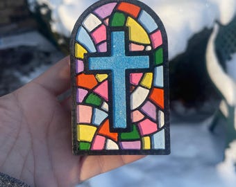 Cross | church art | stained glass | Easter | car freshie | car diffuser | car air freshener | car accessories |