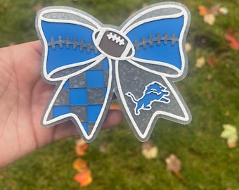 Detroit lions | car charm | car accessories | Jared Goff | car air freshener | car freshie | air freshener | ford feild | football bow