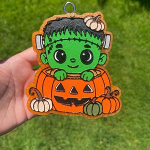 frankenstein in pumpkin | car freshie | air freshener | car air freshener | car accessories | car charm | Halloween |