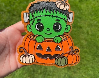 frankenstein in pumpkin | car freshie | air freshener | car air freshener | car accessories | car charm | Halloween |