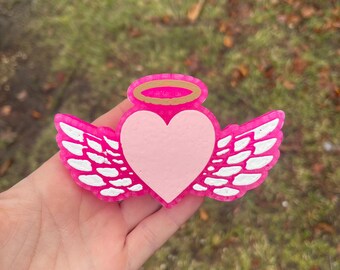 Heart car freshie | angel wings |  winged heart car freshie | car charm | heart with wings | car air freshener