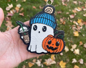 Ghost car freshie | Air freshener | Car freshie | boujee Ghost | Halloween | cute ghost | car air freshener | car ornament | ghost | pumpkin