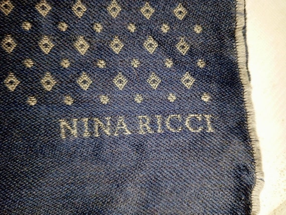 NINA RICCI Italy Oversized Extra Large Long Blue … - image 2