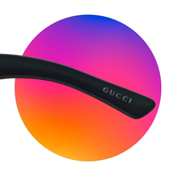 GUCCI Vintage Wrap-Around Blue Sunglasses Shield … - image 5