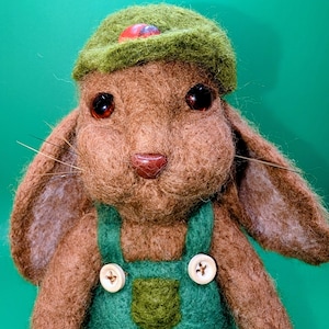 Handmade Needle Felted Bunny Rabbit with glass eyes.