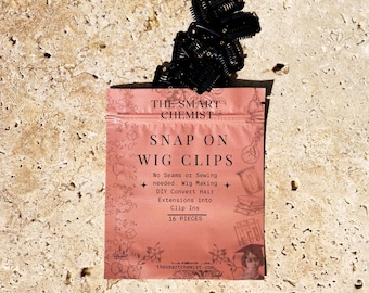 Snap On Wig Clips, DIY Hair Extension Converter (16 Pieces)  No sewing Needed convert Hair Extensions into Clip ins