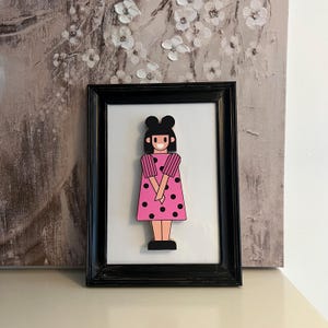 Cute Polka Dot Girl Framed 3D Art Piece