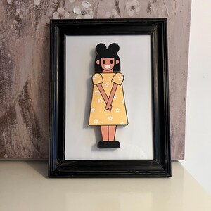 Flower Dress Girl Framed 3D Art Picture