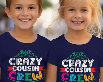 Crazy Cousin Crew Shirt, Weihnachtspyjama, Wellentext Cousin Crew, Comfort Farben Shirt, Cousin Familientreffen Shirt, Cousin Geschenk