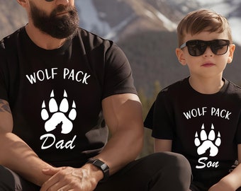 Camiseta de manada de lobos, camisetas familiares a juego, camiseta de manada de lobos, camiseta de amante de los lobos, camiseta con gráfico de lobos, conjuntos familiares a juego, camiseta de manada de lobos para mujer