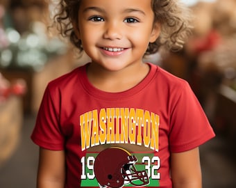 Vintage de football de Washington, chemise pour enfant Washington, chemise personnalisée Commander, chemise de football pour enfant, maillot de football