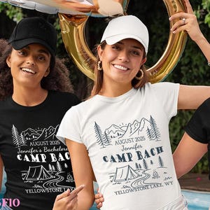 Camp Bachelorette custom Shirt, The Cabin Crew Hikinng Bridal Party Shirt, Mountain Bride Shirt. Lake Bachelorette, Camp Themed Bach Party