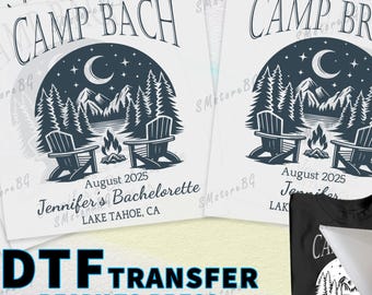 Camp Bachelorette DTF Bride Shirt  -  Bachelorette Party Shirts - Ready to Press Iron On Transfer - Bachelorette Gifts