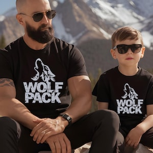 Camiseta de la manada de lobos, camisetas familiares a juego, camiseta de la manada de lobos, camiseta para amantes de los lobos, camiseta con estampado de lobos, conjuntos familiares a juego, camiseta de la manada de lobos para mujer