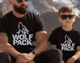 Camiseta de la manada de lobos, camisetas familiares a juego, camiseta de la manada de lobos, camiseta para amantes de los lobos, camiseta con estampado de lobos, conjuntos familiares a juego, camiseta de la manada de lobos para mujer