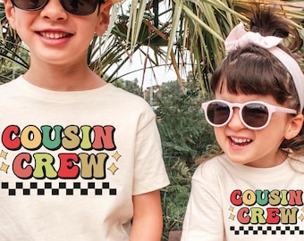 Vintage Cousin Crew Shirt, Weihnachtspyjama, Wellentext Cousin Crew, Comfort Farben Shirt, Cousin Familientreffen Shirt, Cousin Geschenk