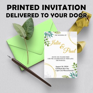 Faire-part de mariage imprimé avec des enveloppes, cartes "Retenez la date" personnalisées avec enveloppes, carte de mariage moderne avec enveloppes wc7
