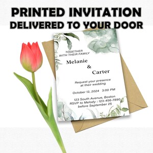 Invitations de mariage personnalisées imprimées, cartes Save the date avec enveloppes, carte de mariage moderne avec enveloppes wc1