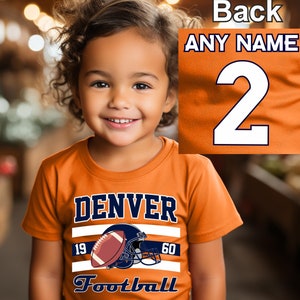 Football Denver shirt, jersey bronco Custom, your team name and number,  custom shirt, kid&#39;s football shirt, man football jersey