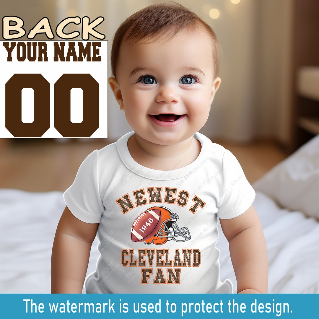 Newest Fan Cleveland Football Baby Bodysuit, Baby Brown , Gift for Baby