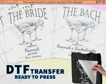 Bachelorette Party Shirts - The bach party DTF Bride custom Shirt Set - Ready to Press Iron On Transfer - Bachelorette Gifts