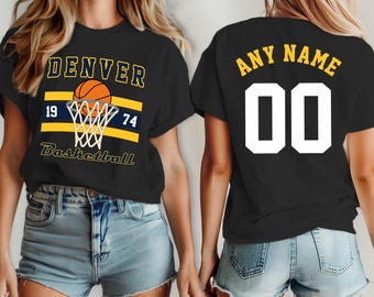 Basketball Denver jersey, shirt Nugget Custom , your team name and number,  custom shirt, kid&#39;s Basketball shirt, man Basketball jersey