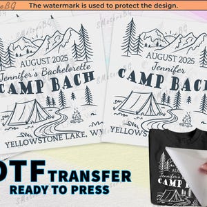 Bachelorette Party Shirts - Camp Bachelorette DTF Bride Shirt Set - Ready to Press Iron On Transfer - Bachelorette Gifts