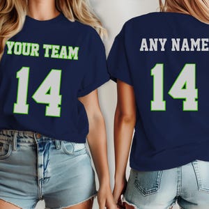 Seattle voetbalshirt, shirt Seahawk Custom, naam en teamnummer van je team, shirt op maat, voetbalshirt voor kinderen, voetbalshirt heren