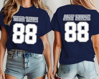 Camiseta de fútbol personalizada, camiseta personalizable, nombre y número de tu equipo, camiseta personalizada, camiseta de fútbol para niños, camiseta de fútbol para hombre
