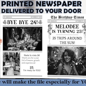Birthday Newspaper printed, Newspaper for Birthday, physical item, Celebrating a birthday, Birthday Celebrating personalized