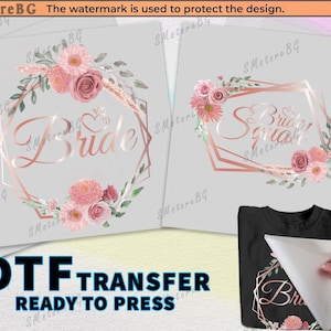Bachelorette Party Shirts - Bride squad shirtDTF Bride Shirt Set - Ready to Press Iron On Transfer - Bachelorette Gifts