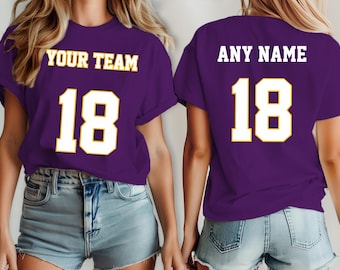 football Minnesota jersey, shirt viking Custom, your team name and number, custom shirt, kid&#39;s football shirt, man football jersey