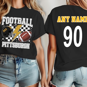 Pittsburgh voetbalshirt, shirt steeler custom, de naam en het nummer van je team, custom shirt, kindervoetbalshirt, voetbalshirt heren