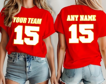 Football Kansas city jersey, shirt chief Custom , your team name and number,  custom shirt, kid's football shirt, man football jersey