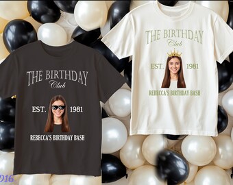 Custom Face Birthday Party Shirt, Birthday Photo Shirt, Matching Birthday shirts, Birthday Squad shirt, Custom Photo Face Shirt