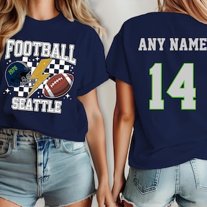 Seattle voetbalshirt, shirt Seahawk Custom, naam en teamnummer van je team, shirt op maat, voetbalshirt voor kinderen, voetbalshirt heren