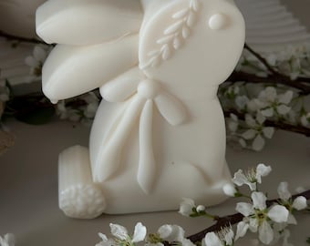 Handmade Bunny Candle: Sculptural Spring Decor, Easter Candle