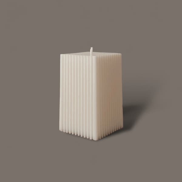 Striped square candle , wedding décor candle , table candle , pillar square candle, event candle, elegant classic candle, dinner candle