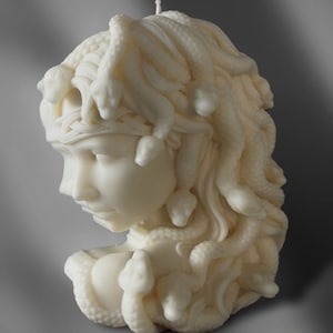 Handmade Medusa Candle: Greek Mythology Decor, Dark Goddess Gift