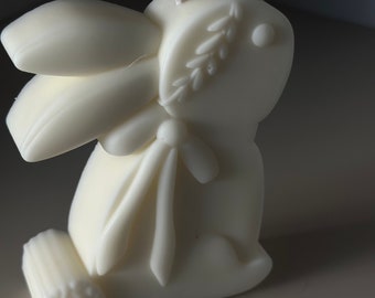 Handmade Easter Bunny Candle: Sculptural Soy Wax Rabbit Decor