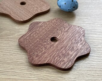 Mahogany Flower-Shaped Coasters