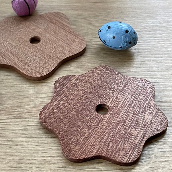 Mahogany Flower-Shaped Coasters