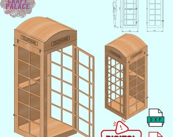 London Telephone Booth Backdrop, CNC Router DXF Plans, DIY Party Decoration