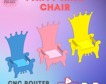 Party King Chair Plans, Wooden Throne DIY (CNC DXF Download)