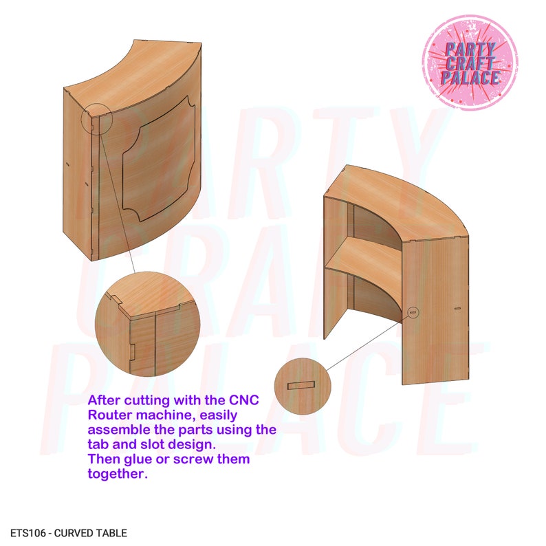 Curved Router Table Curved Bar Table Plans: CNC DXF & PDF for Custom Party Bars - Etsy