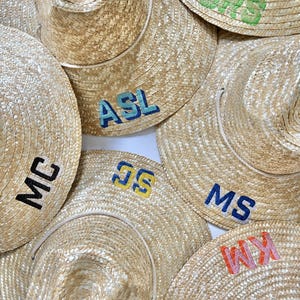Monogram Straw Beach Hat, Custom Vacation Sun Hat, Embroidered Sun Hat, Personalized Beach Hat, Pool Beach Accessories, Beach Gift for Her