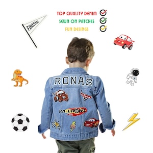 Personalized Denim Patch Jacket: Custom Birthday Gift for Boys