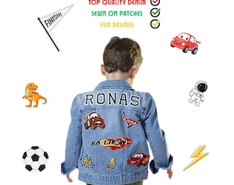 Personalized Denim Patch Jacket: Custom Birthday Gift for Boys
